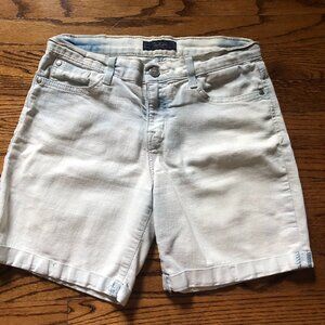 White wash denim shorts